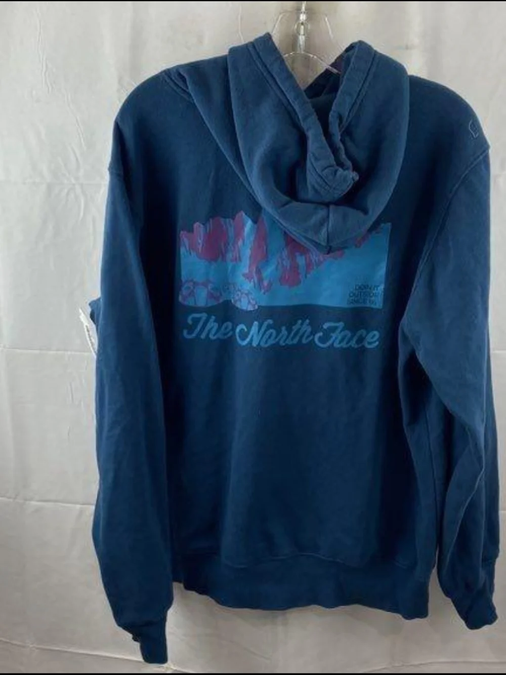 The North Face Blue Pullover Hoodie Men's Size L with Used Good